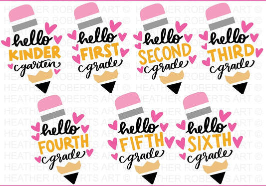 Pencil Hello Grade Flutter Sleeve Tank - Child Size