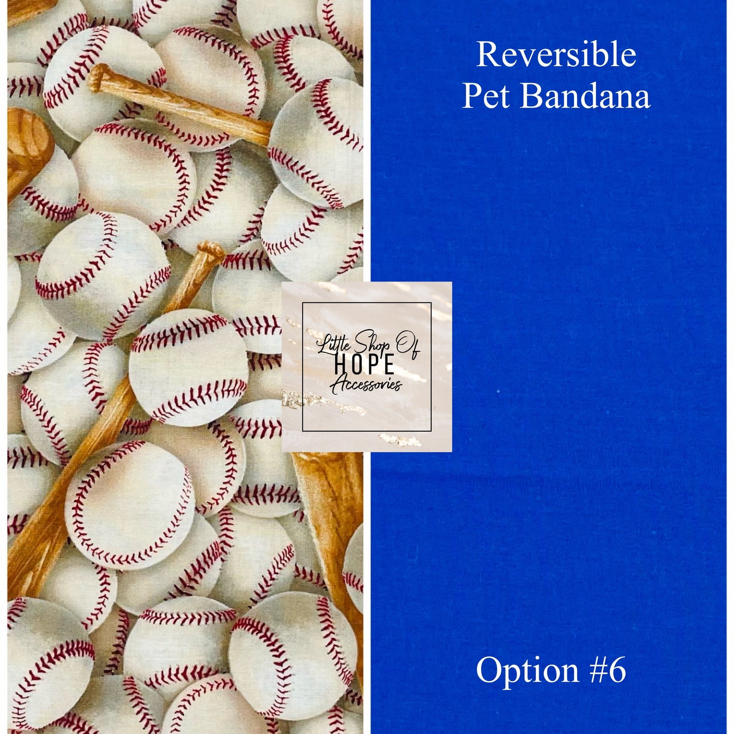 Baseball Reversible Pet Bandanas *Optional Personalization