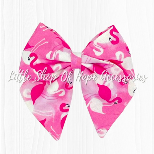 Pink Flamingos Bows + Scrunchies *100% Cotton