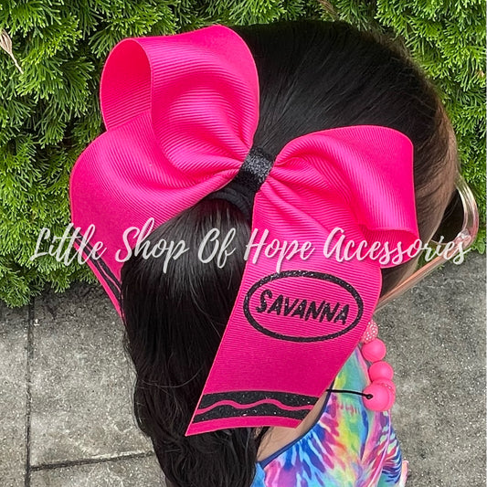 CRAYON Long Tail Ribbon Bows *Personalization Optional