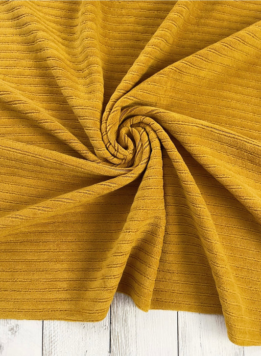 Mustard Chunky Rib Corduroy Bows + Headwraps