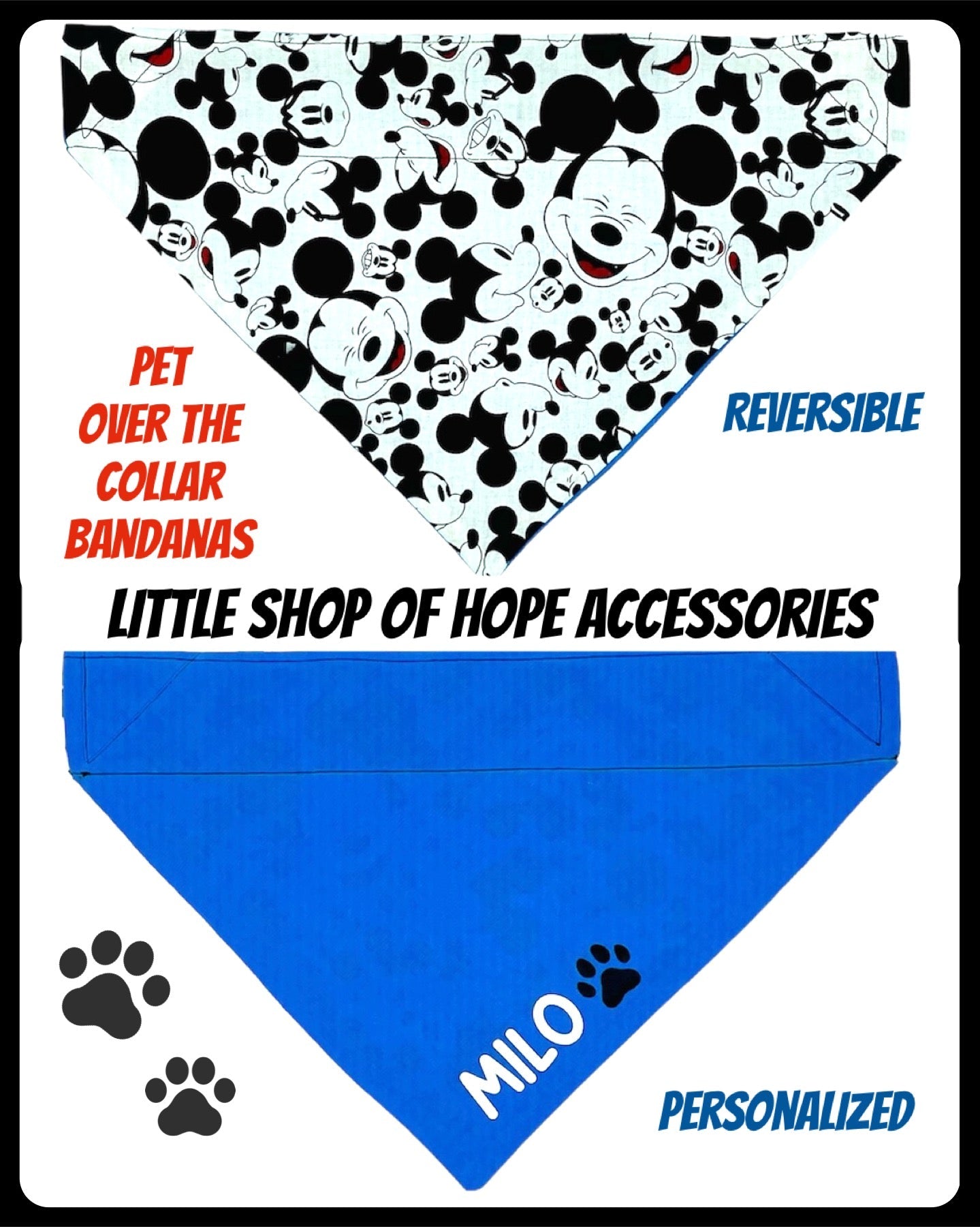 Faith Reversible Pet Bandanas *Optional Personalization