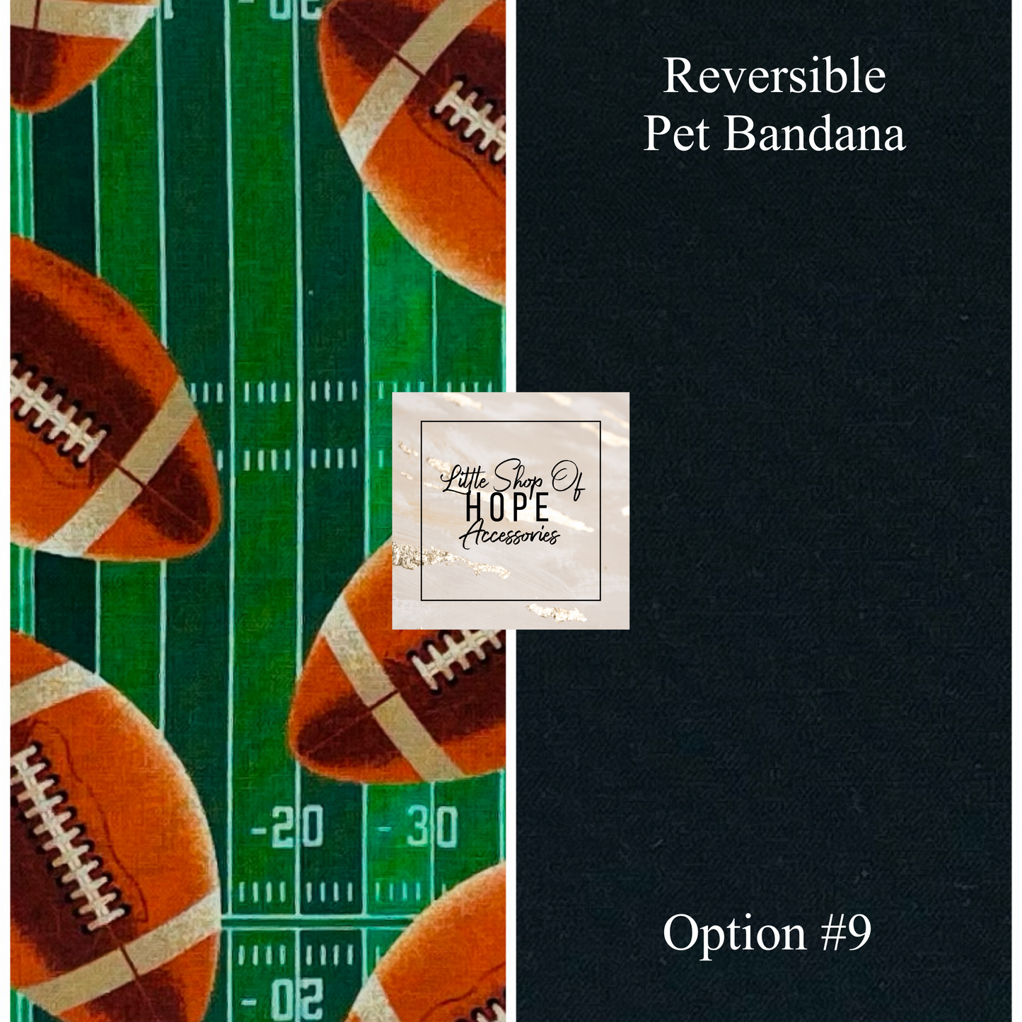 Football Reversible Pet Bandanas *Optional Personalization