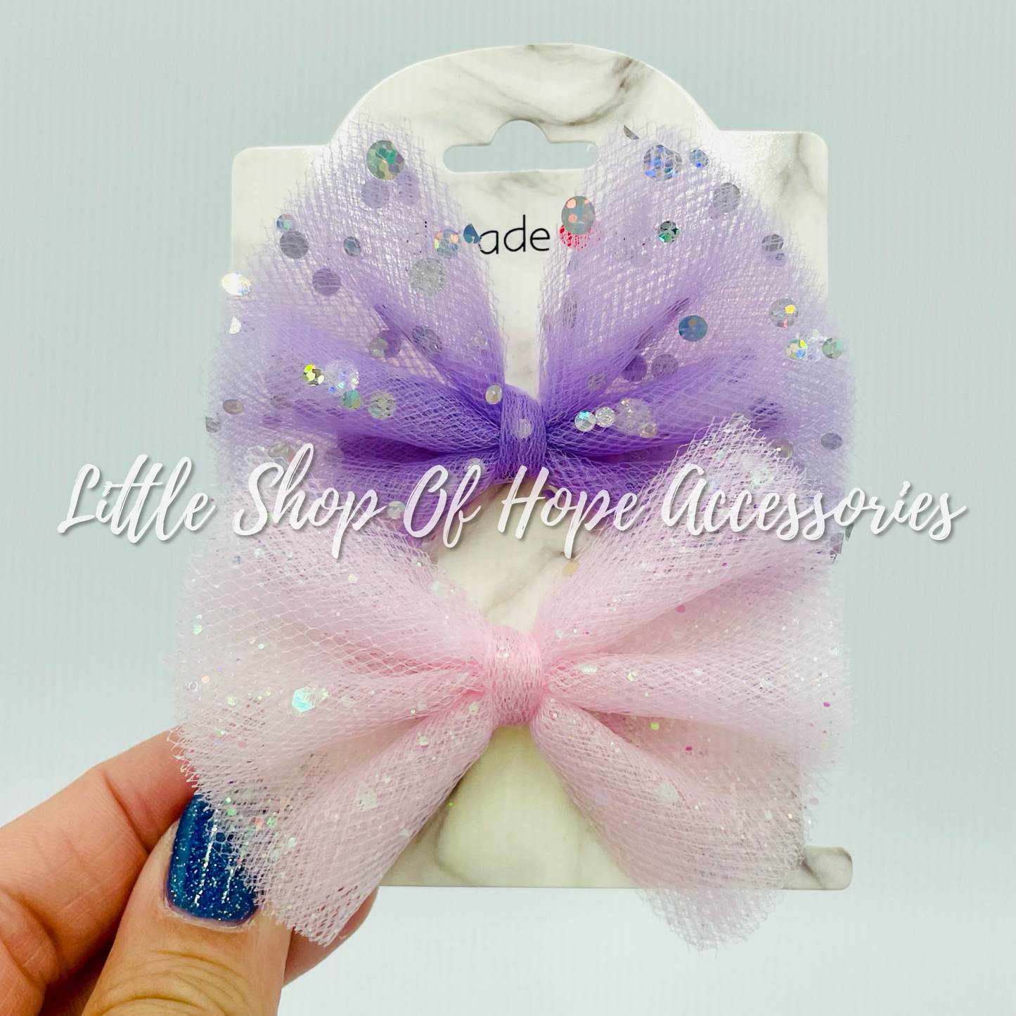 Iridescent Glitter Tulle Bows