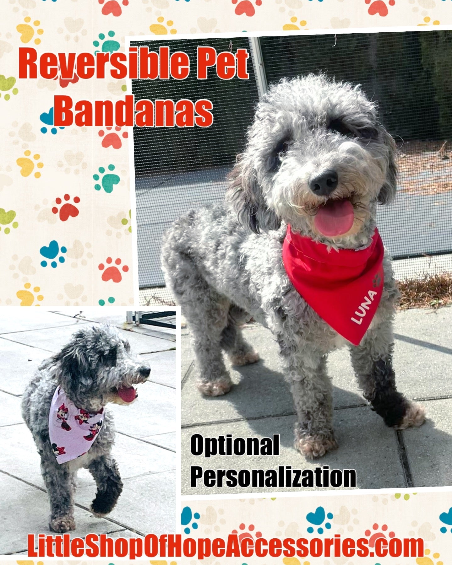 Baseball Reversible Pet Bandanas *Optional Personalization