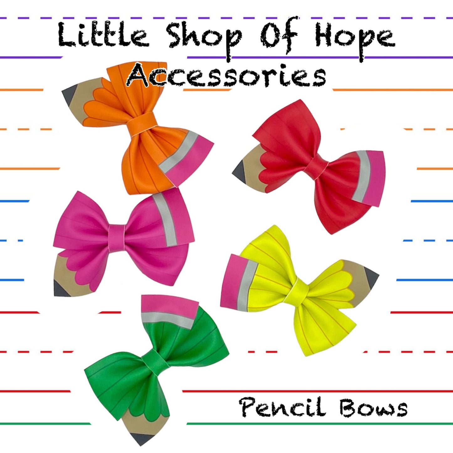 Pencil Pinwheel Bows