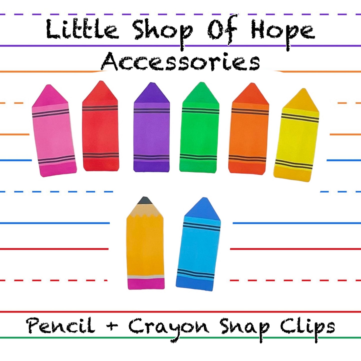 Crayon + Pencil Snap Clips