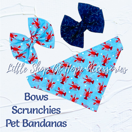 Crawfish Reversible Pet Bandana *Optional Personalization