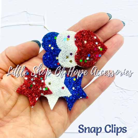 Patriotic Stars 3D Snap Clips