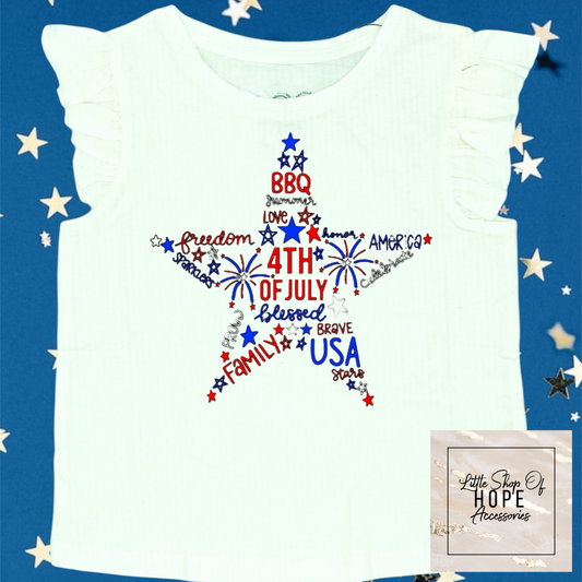 USA Star Flutter Sleeve Tank - Child Size