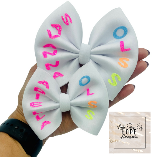 Personalized School Spirit Puff Bows