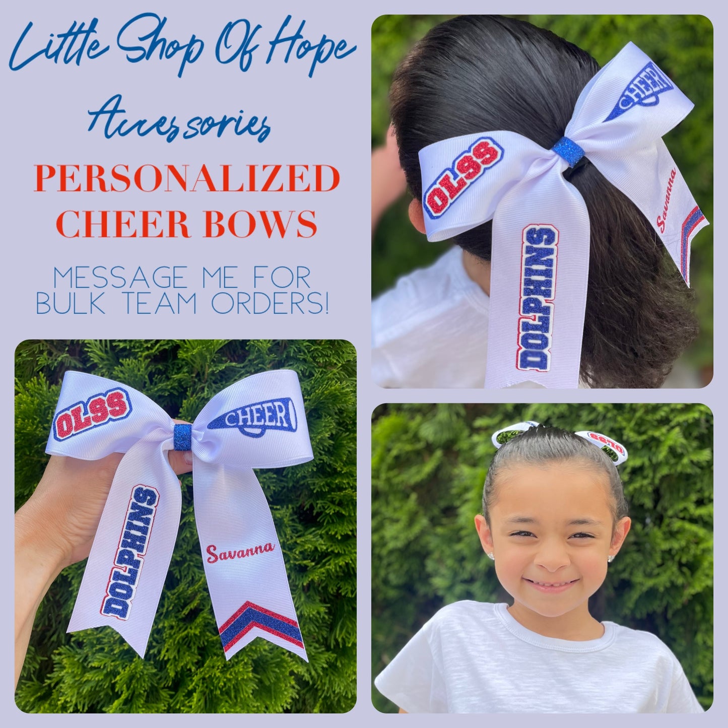 Personalized CHEER BOWS