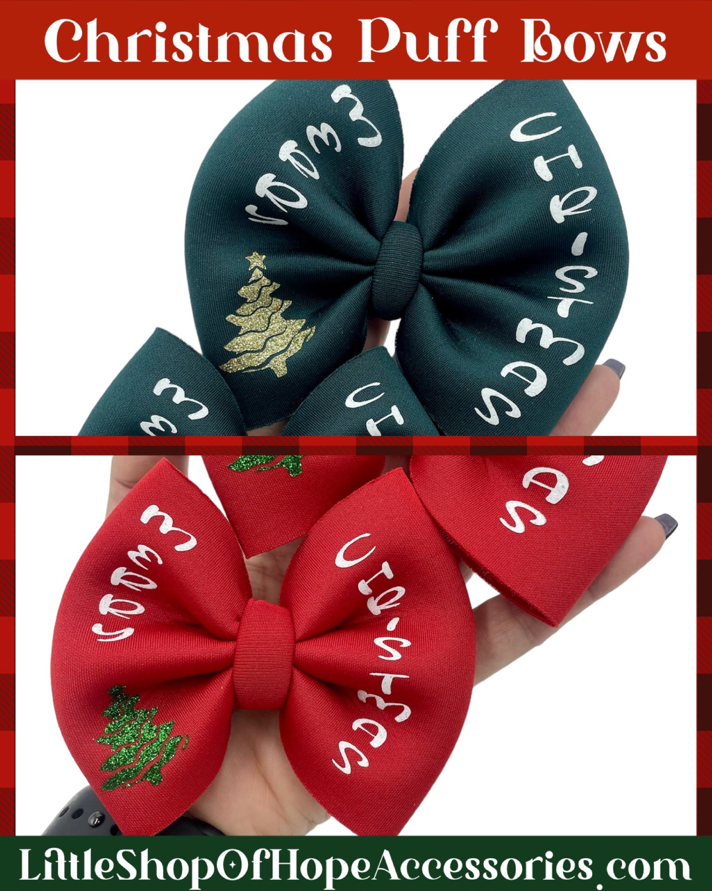 Merry Christmas PUFF Bows