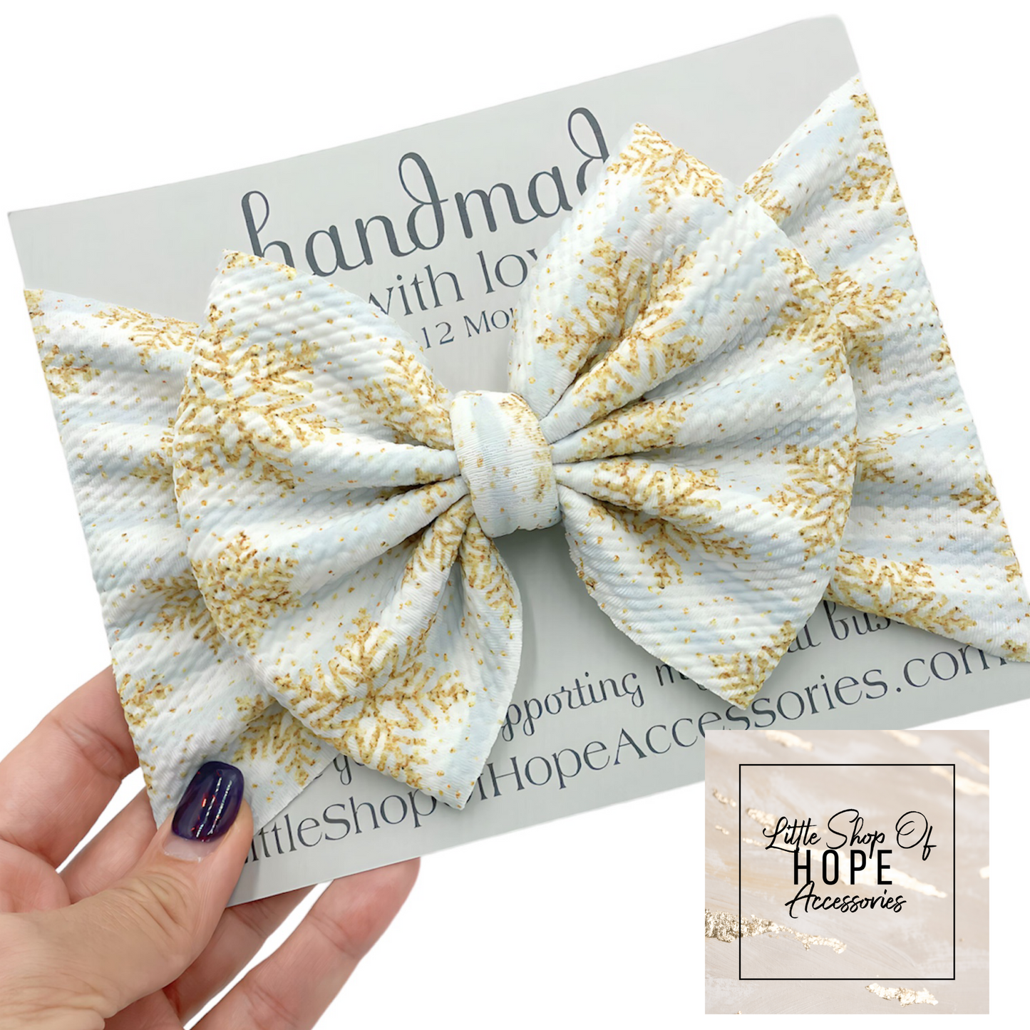 Snowflake Stripe Bows + Headwraps