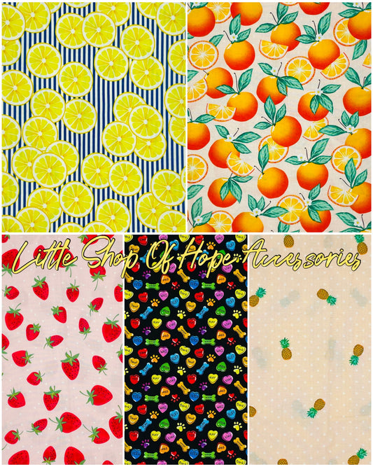 Fruit Print Reversible Pet Bandanas *Optional Personalization