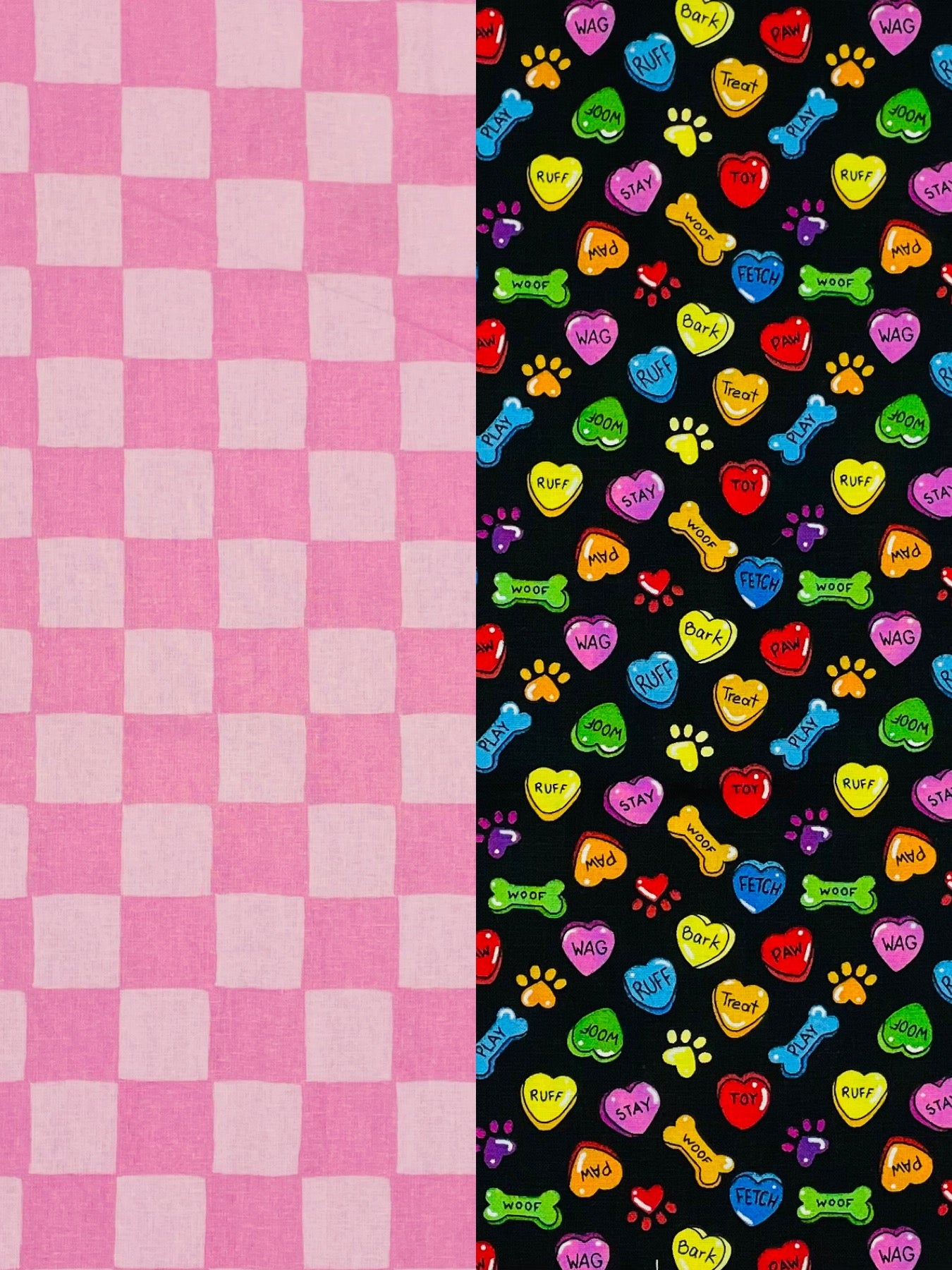 Pink Checkered Reversible Pet Bandanas *Optional Personalization