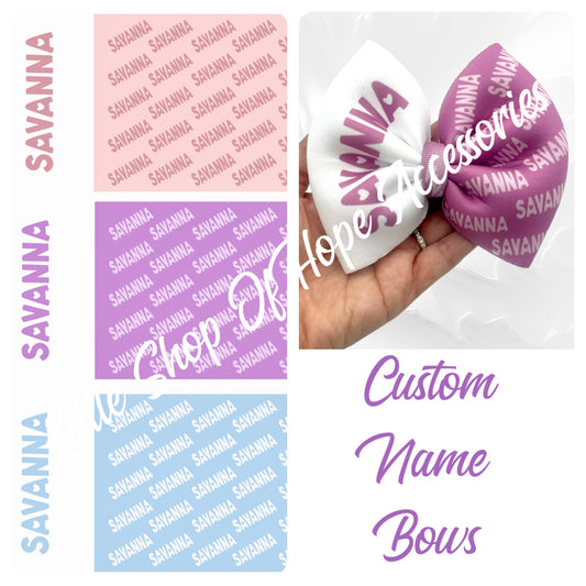 Custom NAME PUFF Bows