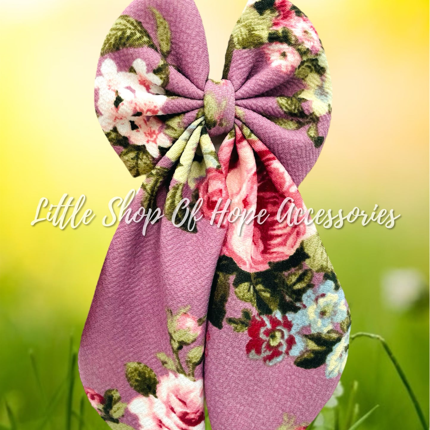 Mauve Floral Bows + Headwraps