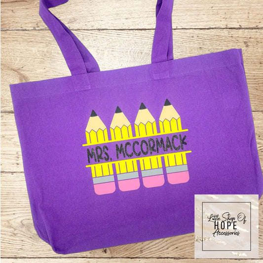 Personalized Pencil Tote Bag