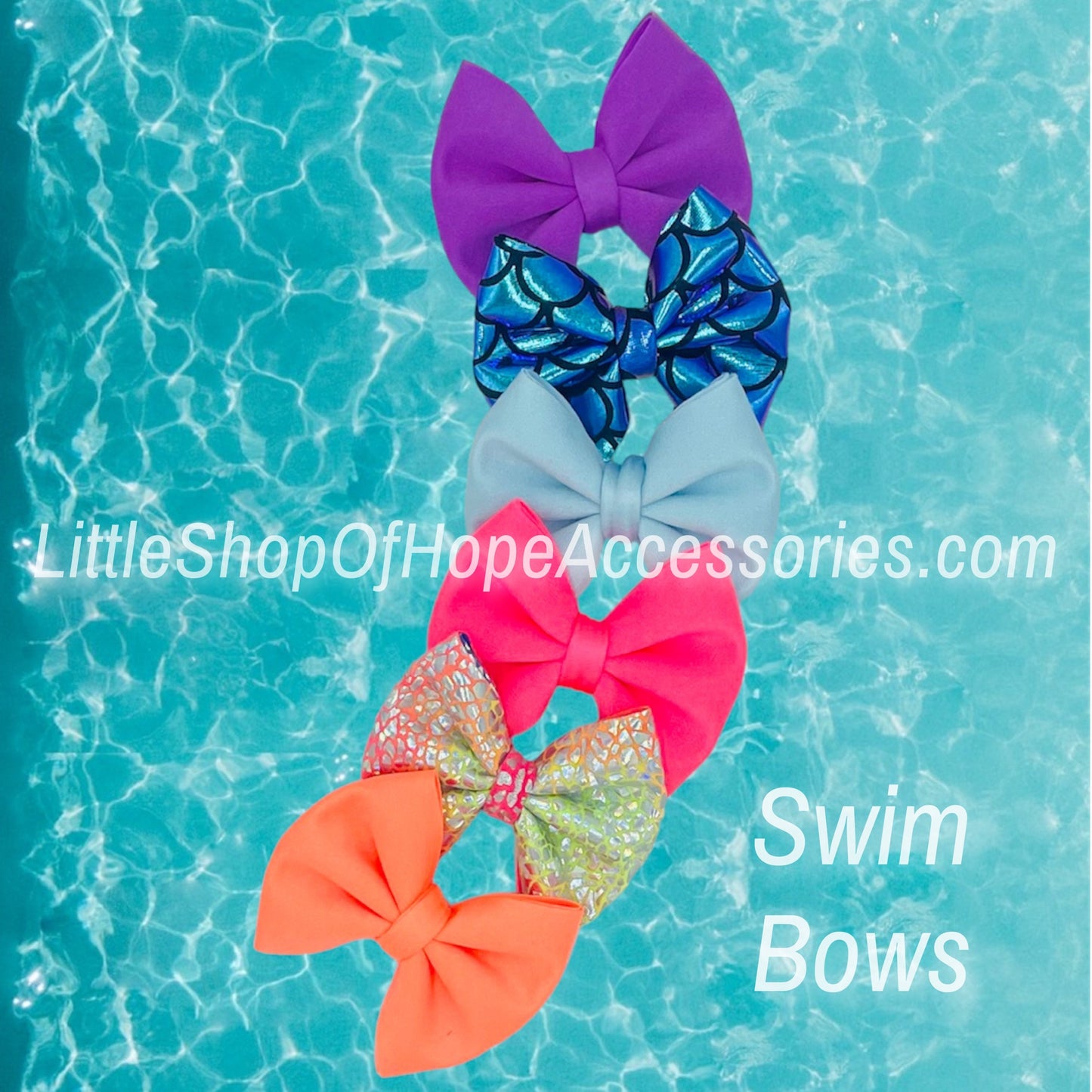 Mermaid SWIM Fabric Bows + Headwraps