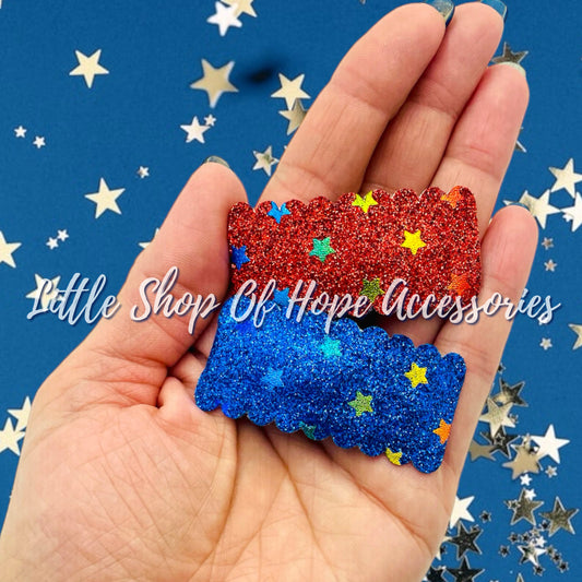 Glittery Stars Snap Clips