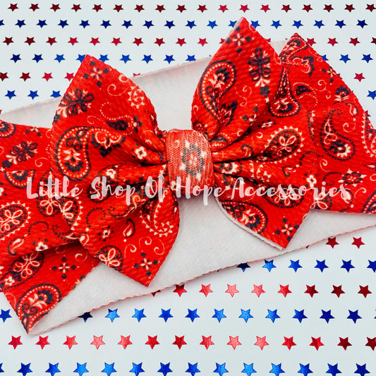 True Red Bandana Bows + Headwraps