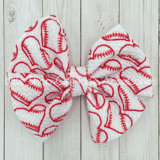 Baseball Hearts Bows + Headwraps