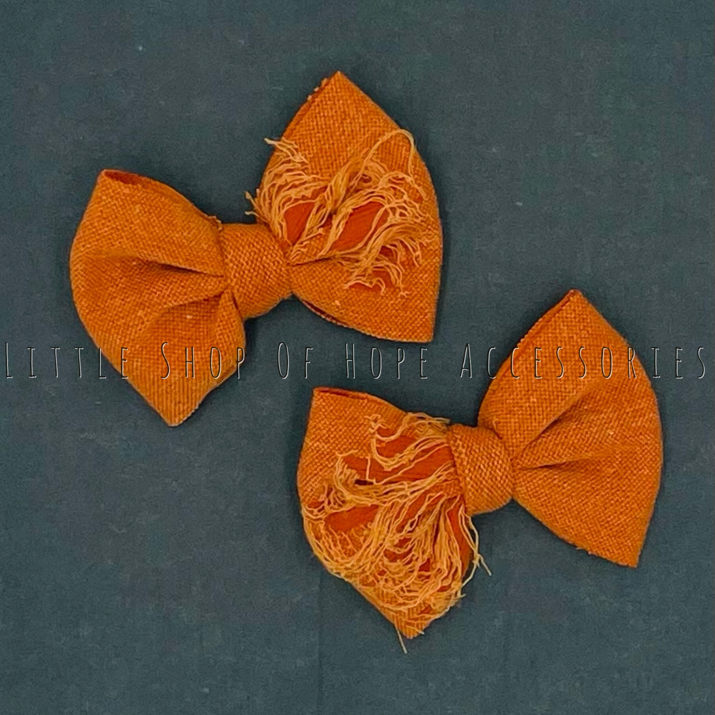 Orange Distressed Bows + Headwraps