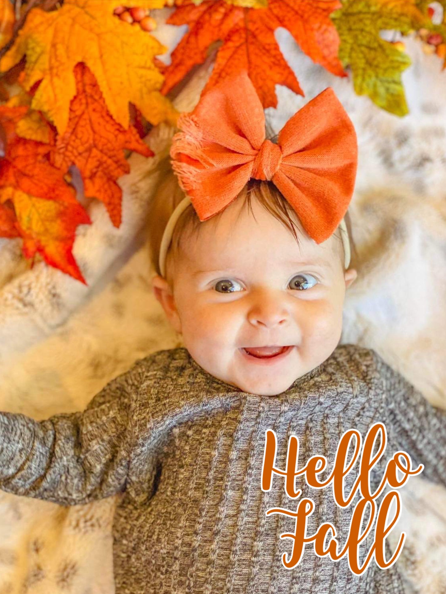 Orange Distressed Bows + Headwraps