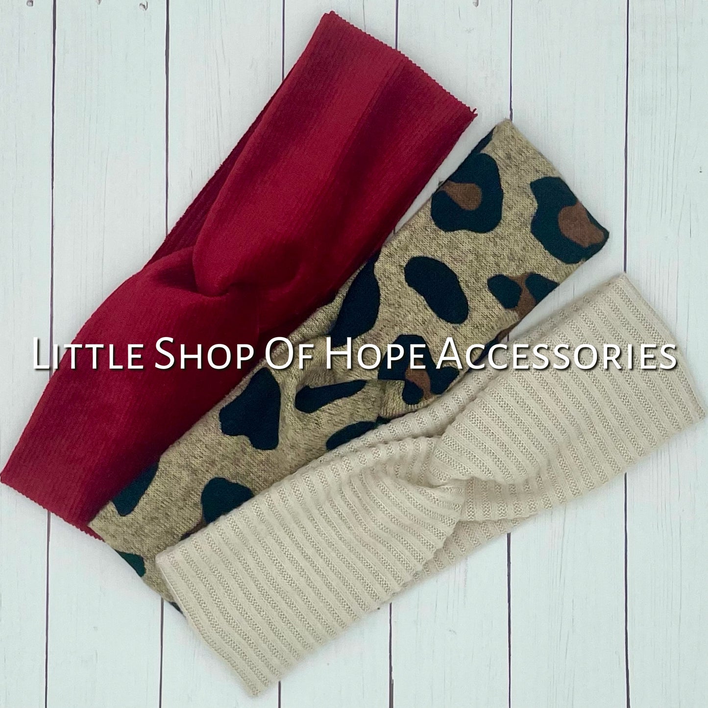 Leopard Knit Bows, Headbands & Scrunchies