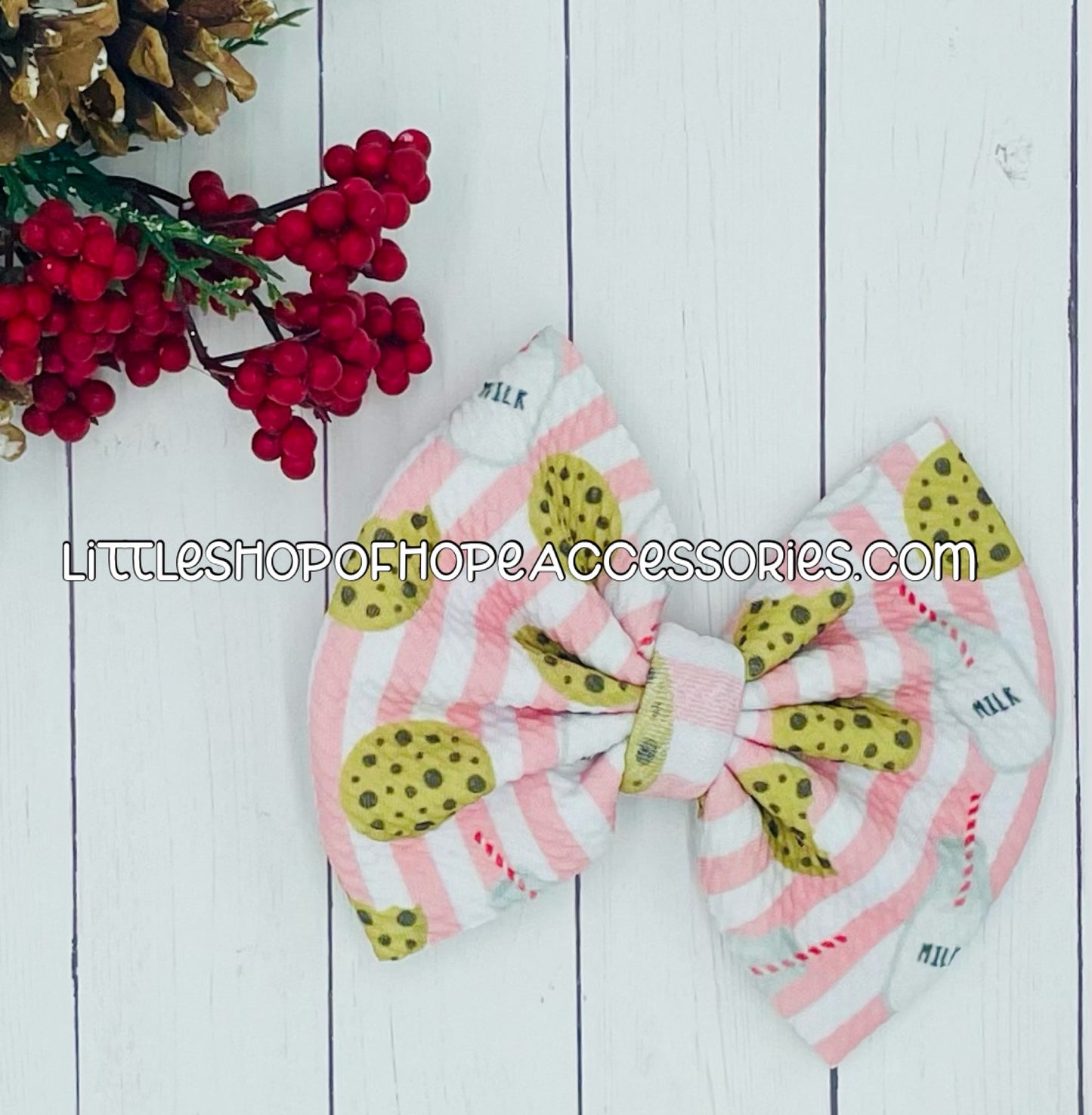 Milk & Cookies For Santa Bows + Headwraps