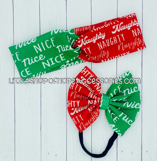 Naughty or Nice Split Headbands