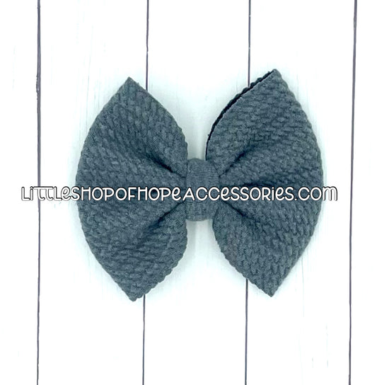 Heather Grey Sweater Knit Bows + Headwraps