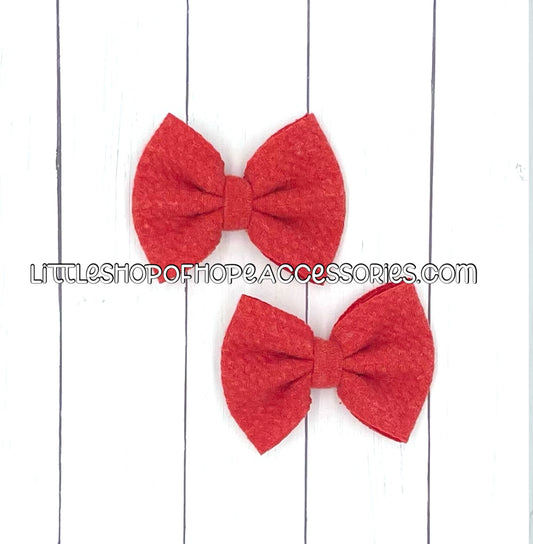 Soft Red Sweater Knit Bows + Headwraps