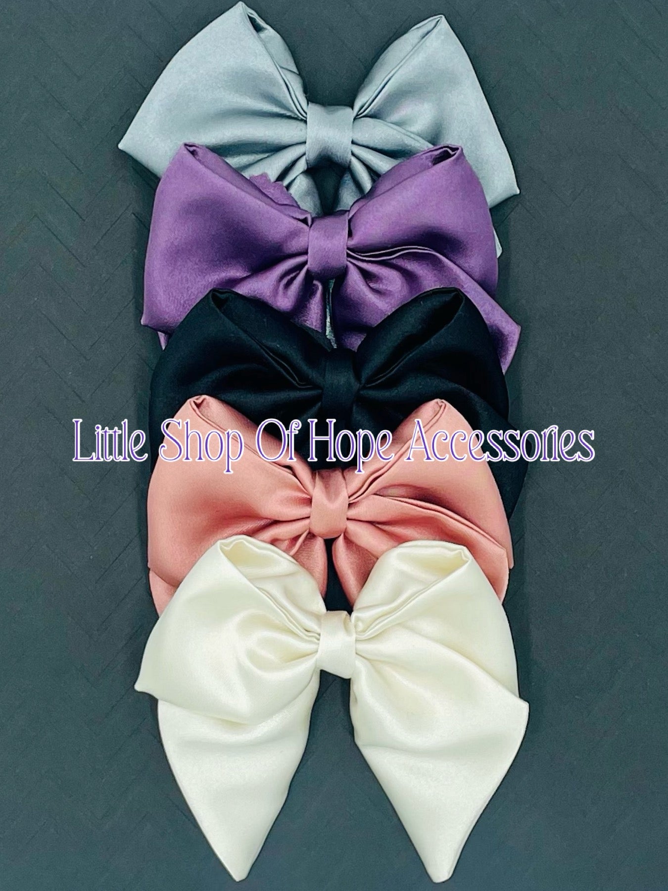 Onyx Satin Bows & Scrunchies