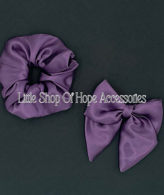 Purple Passion Satin Bows & Scrunchies