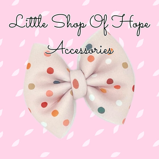 Confetti Dots Neoprene Puff Bows