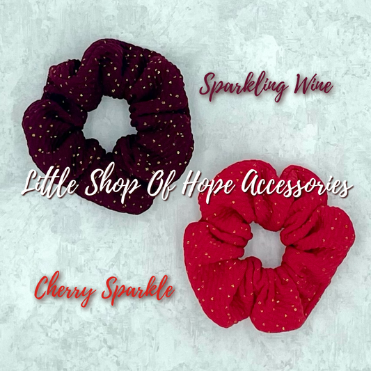 Cherry Sparkle Headbands + Scrunchies