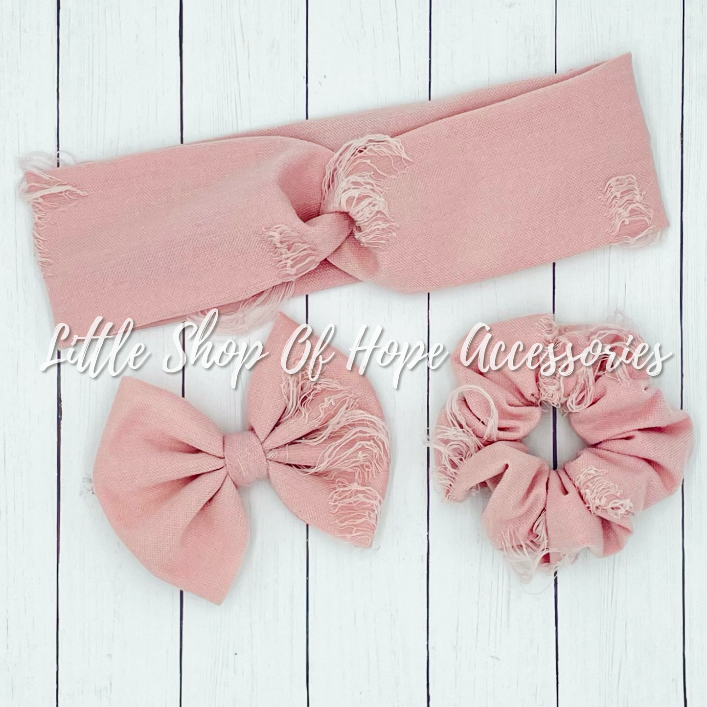 Pink Sands Distressed Bows + Headwraps