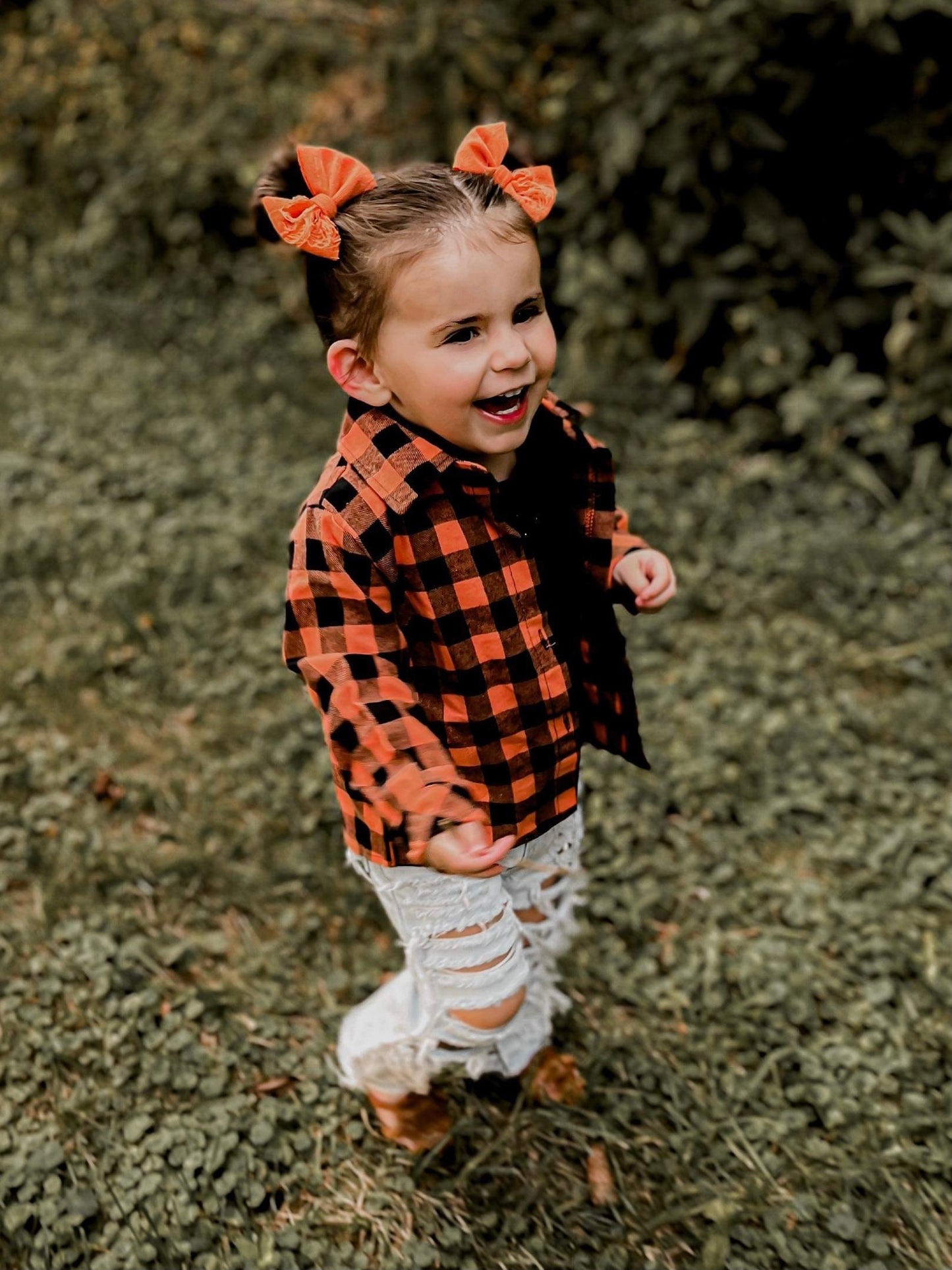 Orange Distressed Bows + Headwraps