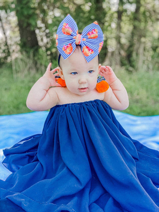 Pumpkin Stripe Bows + Headwraps