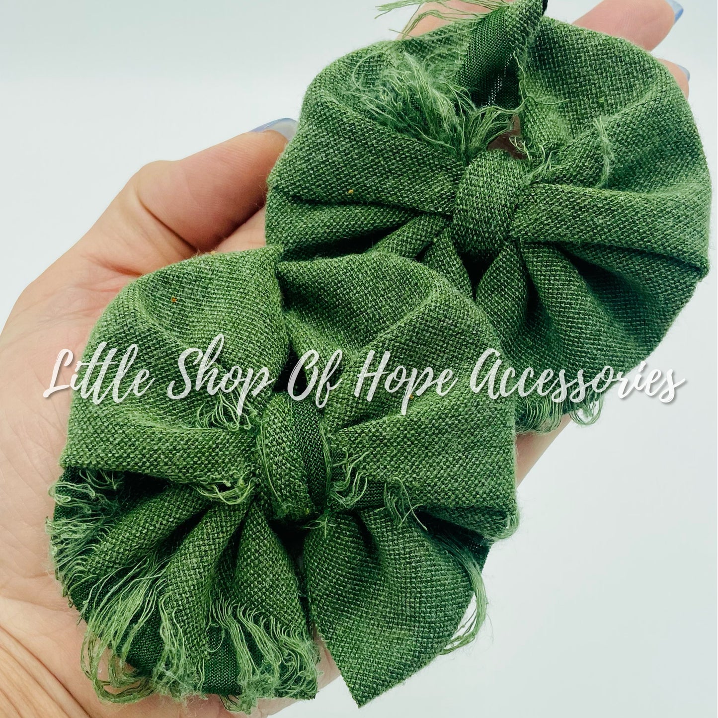 Meadow Green Distressed Bows + Headwraps