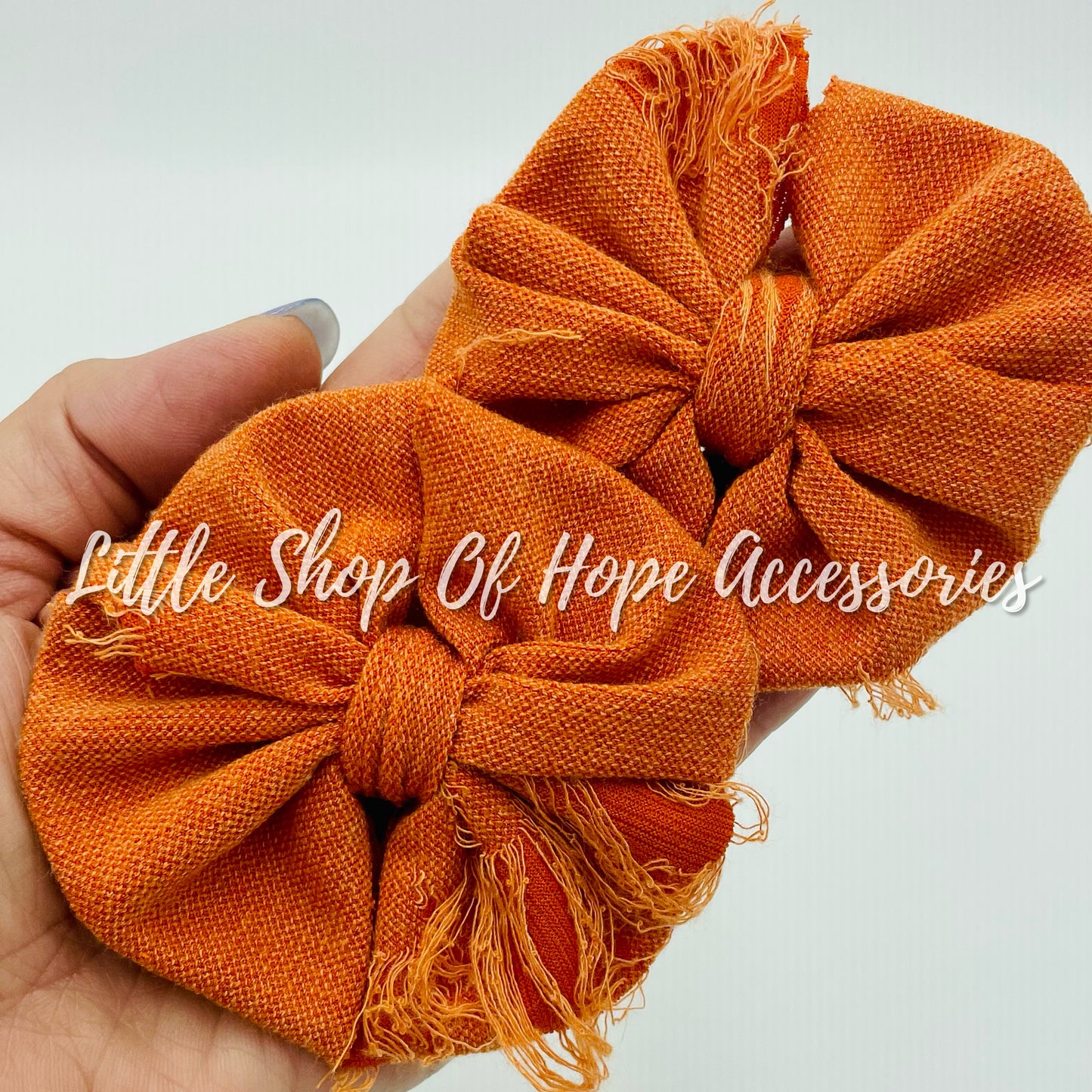 Orange Distressed Bows + Headwraps