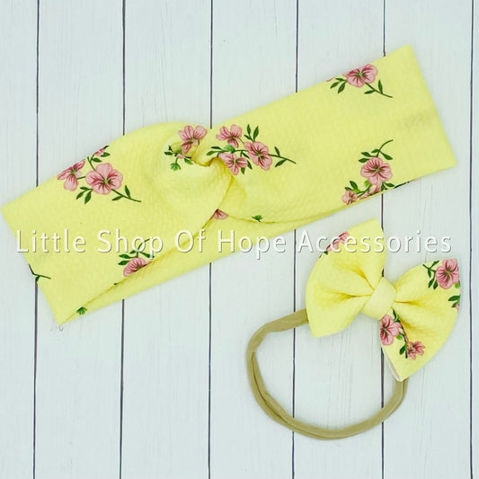 Sunshine Floral Bows + Headwraps