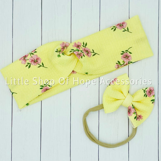 Sunshine Floral Headbands + Scrunchies